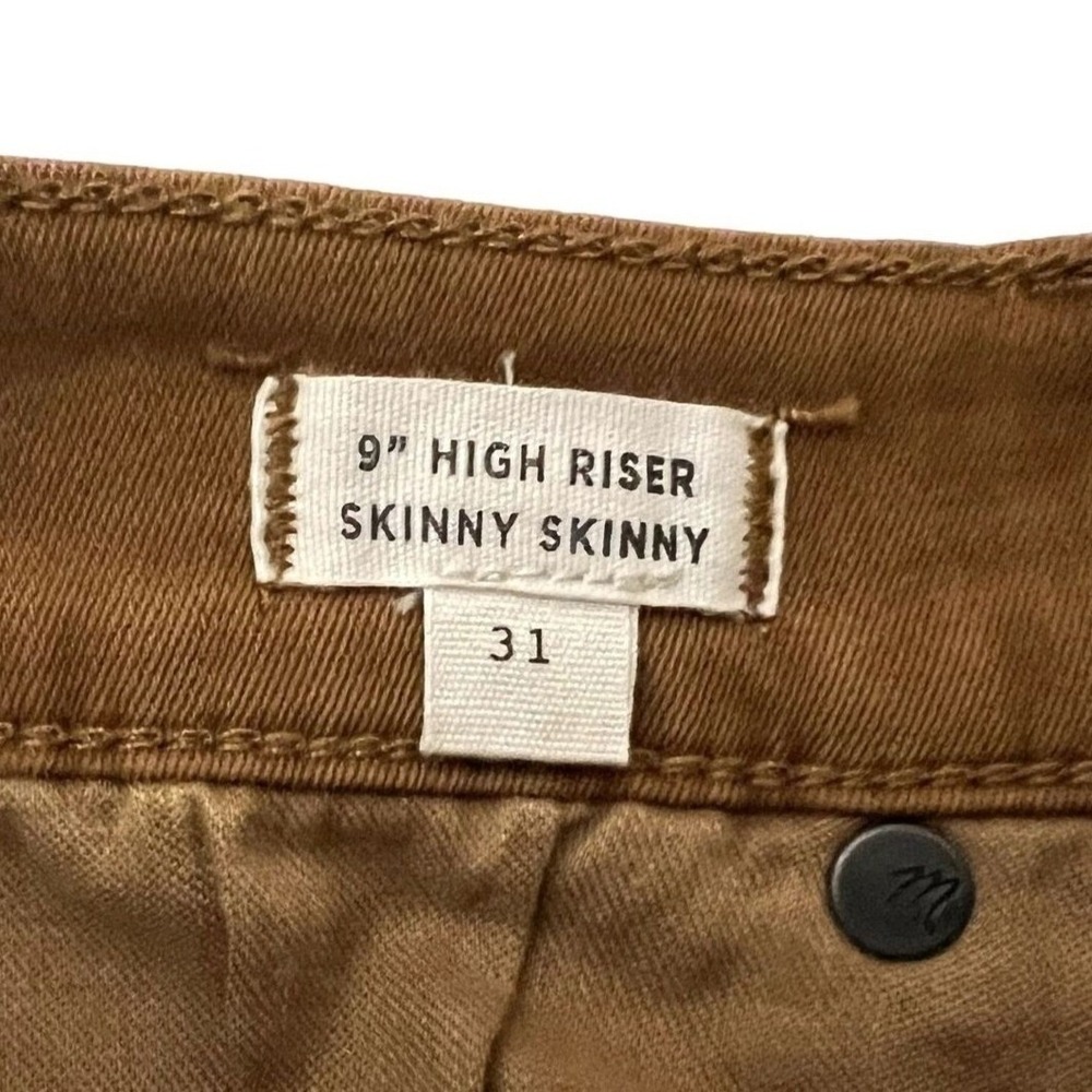 Madewell 9 High Riser Skinny Skinny‎ Jeans Brown Tobacco Size 31 F5202 Women - Picture 7 of 8